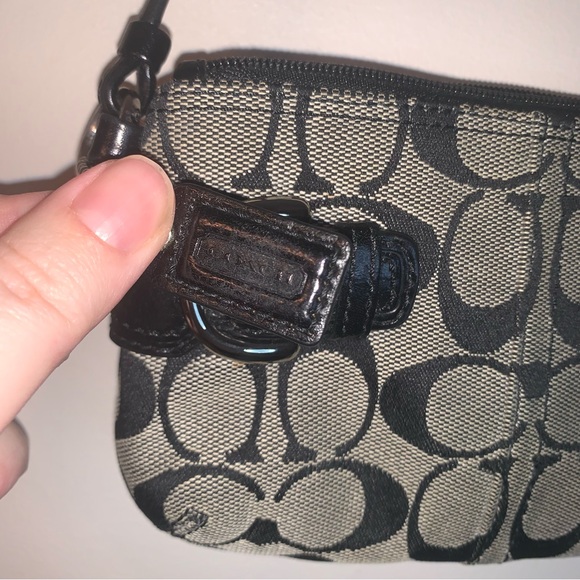 Coach Grey Black Mini Wristlet - Picture 3 of 3